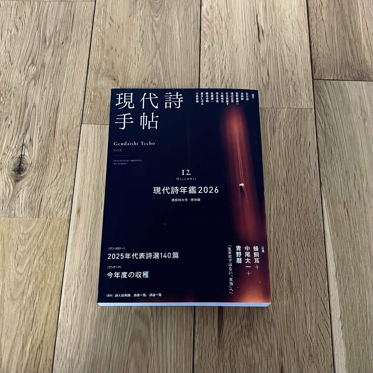 額装詩「想」 お知らせ】『現代詩手帖』2025年12月号の「2025年代表詩選」に詩が掲載