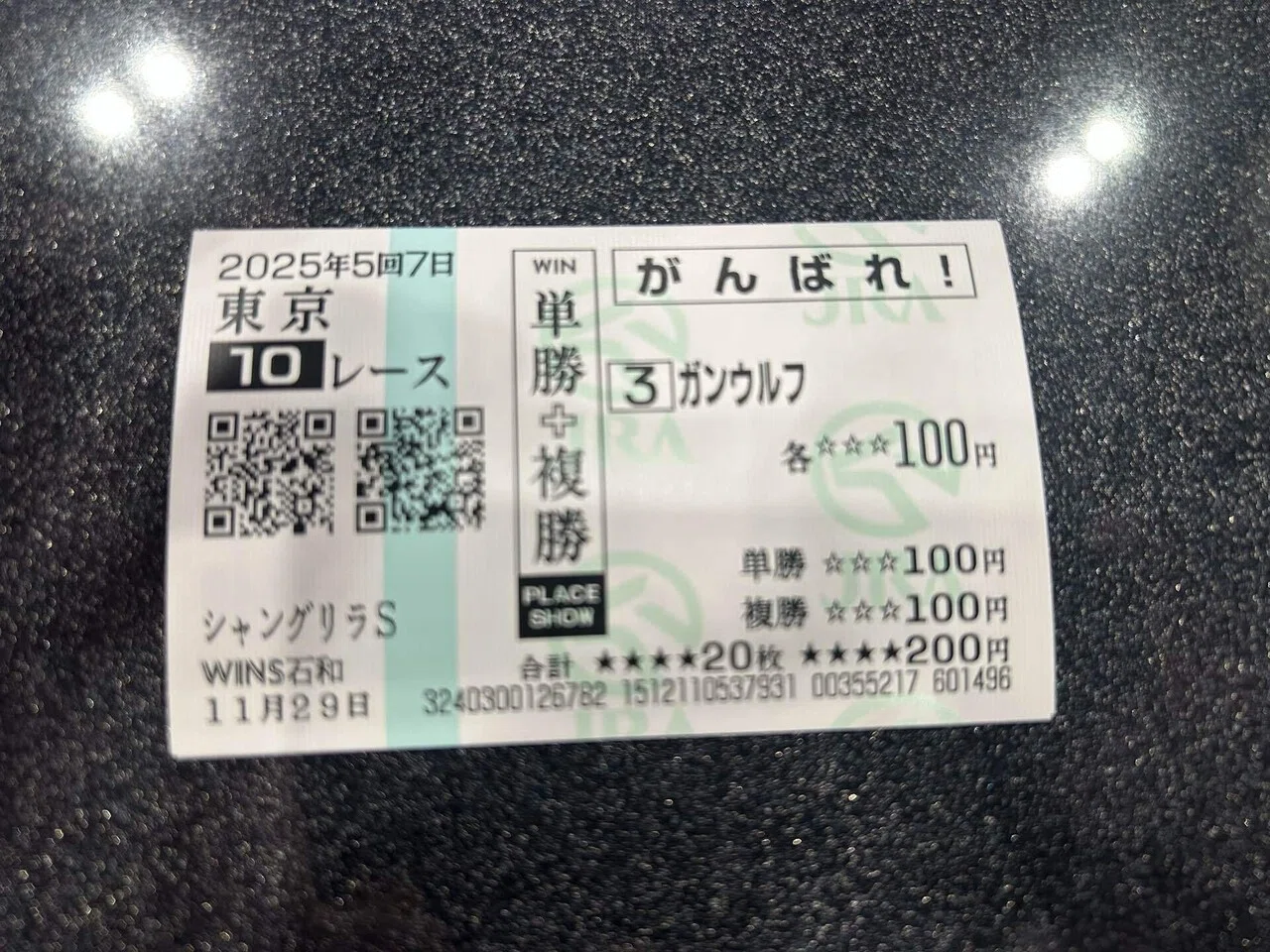 応援(がんばれ）馬券買えました✨｜壬生狼🐺
