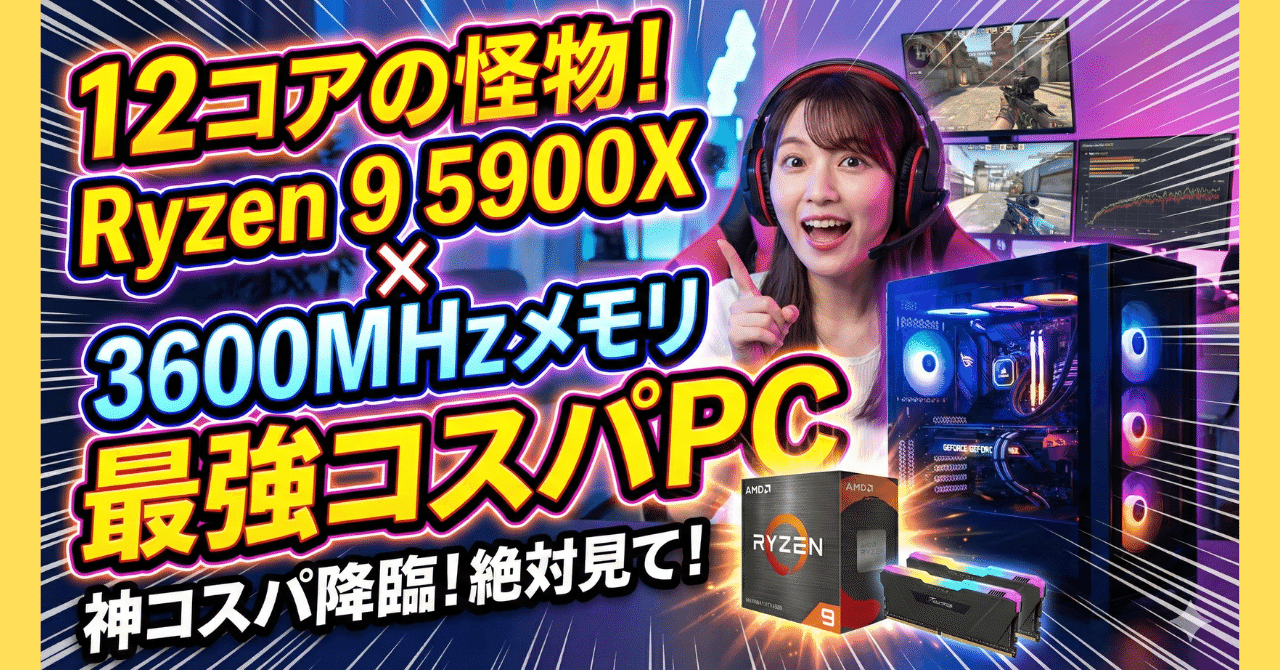 12コアの怪物。Ryzen 9 5900X×3600MHzメモリで組む最強コスパPC