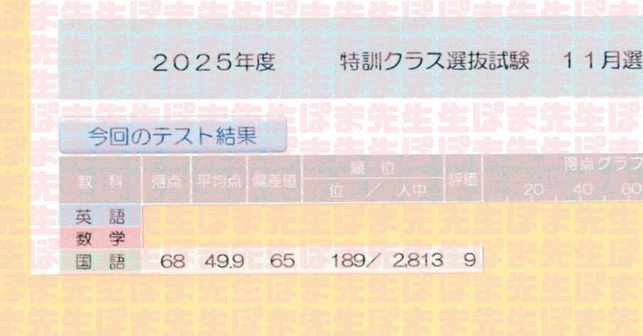 早稲アカ 特訓クラス選抜試験 11月 結果（SK選抜試験 合格基準