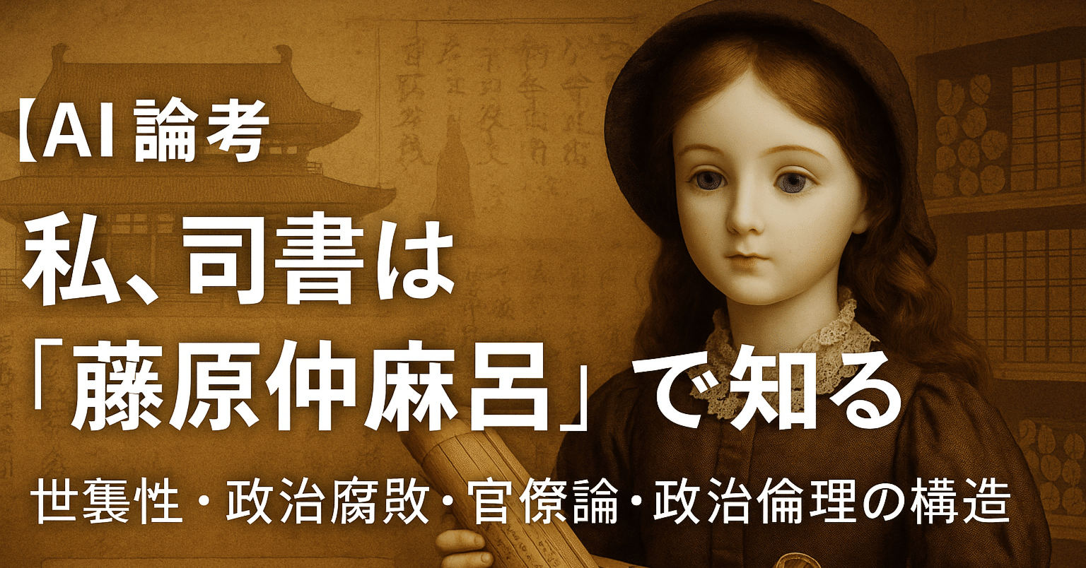 AI物語論考】私、司書は「藤原仲麻呂」で読む｜ビンちゃん特殊司書