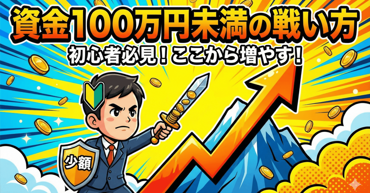 初心者向け解説】資金が100万円未満の人の戦い方について｜初心者でも株式投資がわかるnote(by 投資好きサラリーマン)