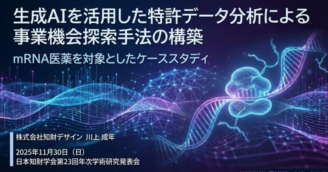 日本知財学会】第23回年次学術研究発表会での発表を終えて｜川上 成年