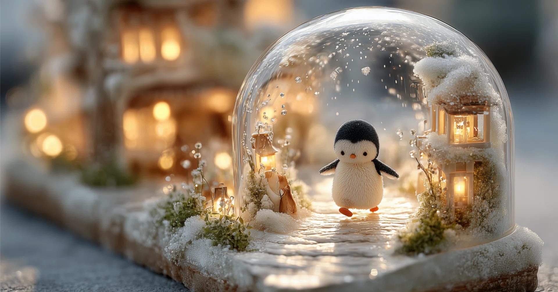 初心者でも出来るAIイラスト｜スノードーム × ペンギン × クリスマス
