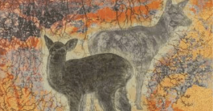 下田義寛、【凍霞（鴛鴦）】、希少な額装用画集より、新品額装付 下田義寛（SHIMODA Yoshihiro）】─日本画、 絹本・紙本 査定 鑑定