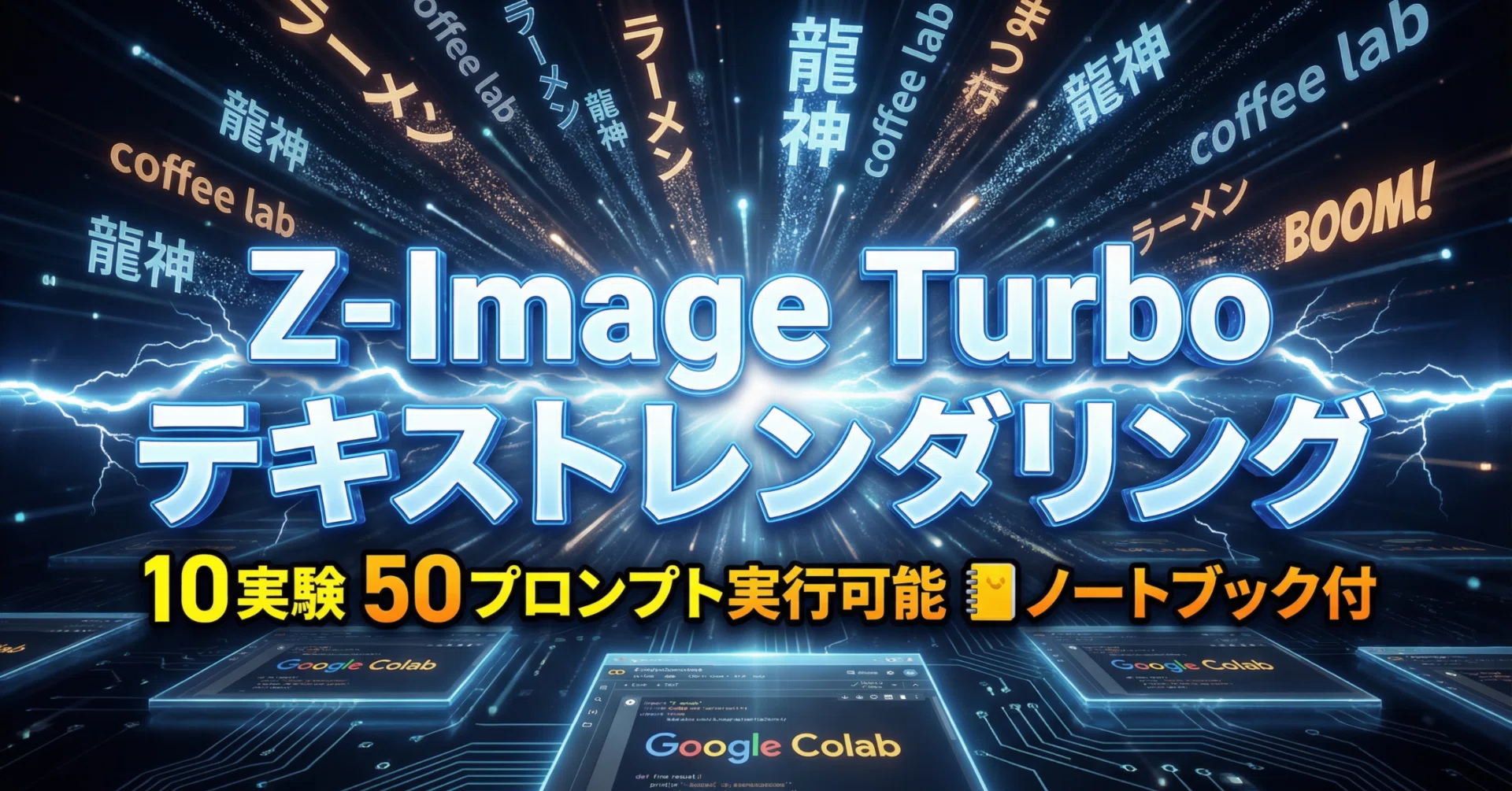Z-Image Turbo テキストレンダリング 10実験 50 プロンプト実行可能