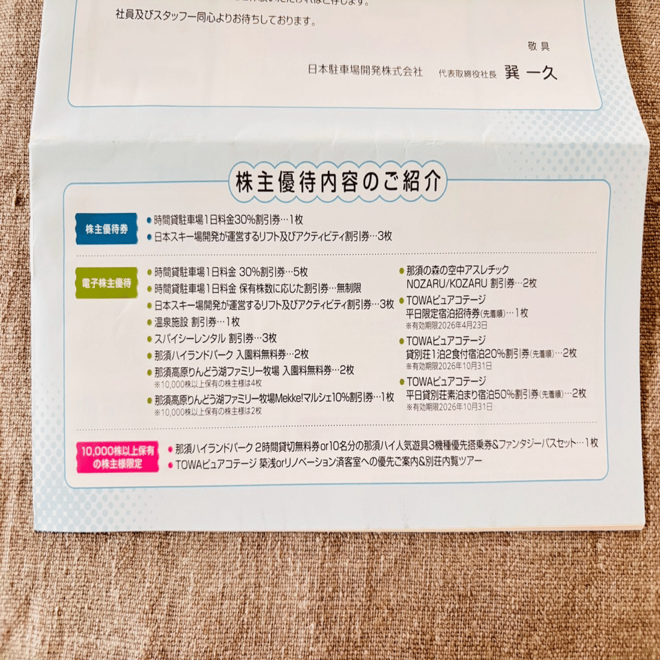 株主優待2025 】日本駐車場開発｜miin