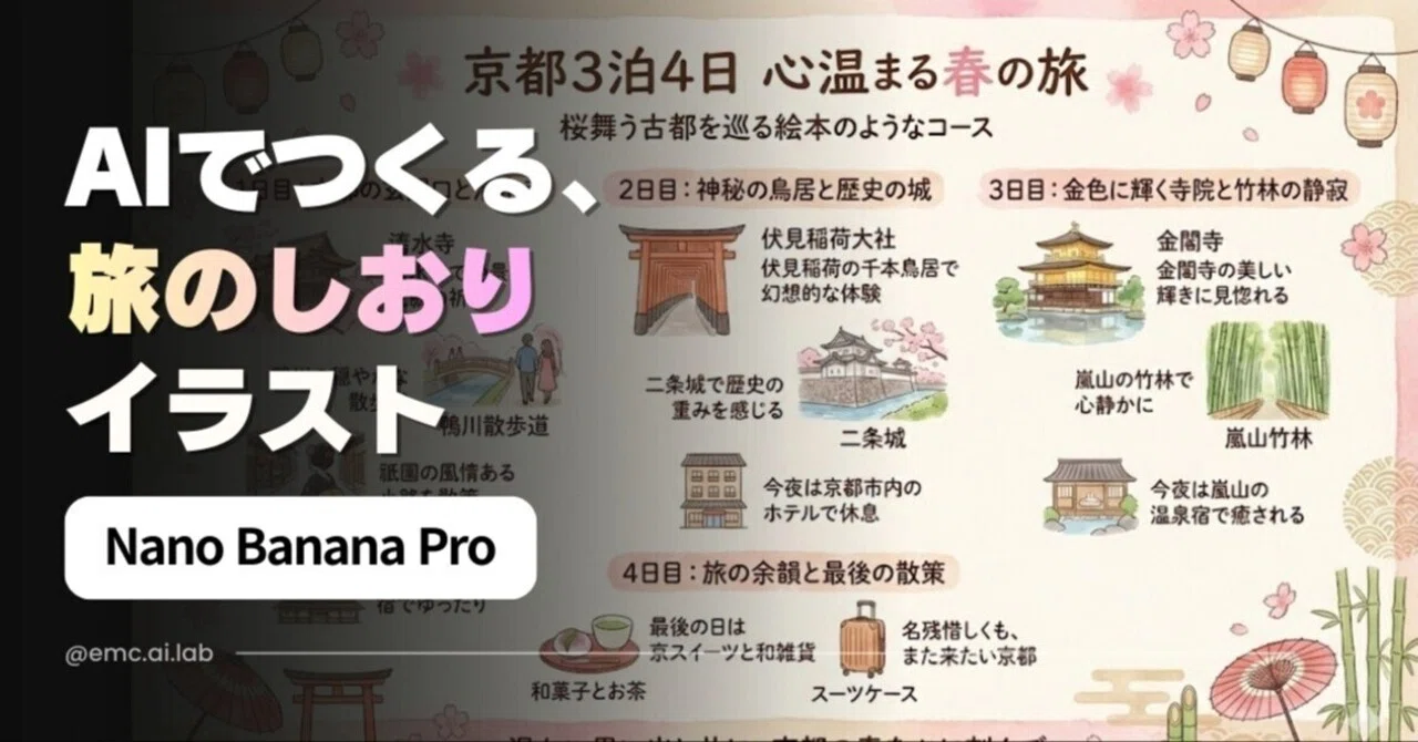 EMC.AI.LAB｜“わたしだけの旅のしおり”─Nano Banana Proで旅行