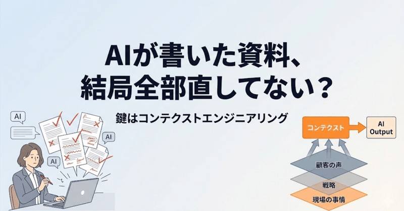 AIを入れても「仕事が変わらない」9割の会社へ──足りないのはモデル性能ではなく『コンテクストエンジニアリング』だ