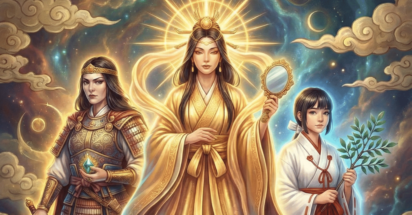 アマテラス・ツクヨミ、スサノオ — 三貴子（みはしらのうずみこ）を