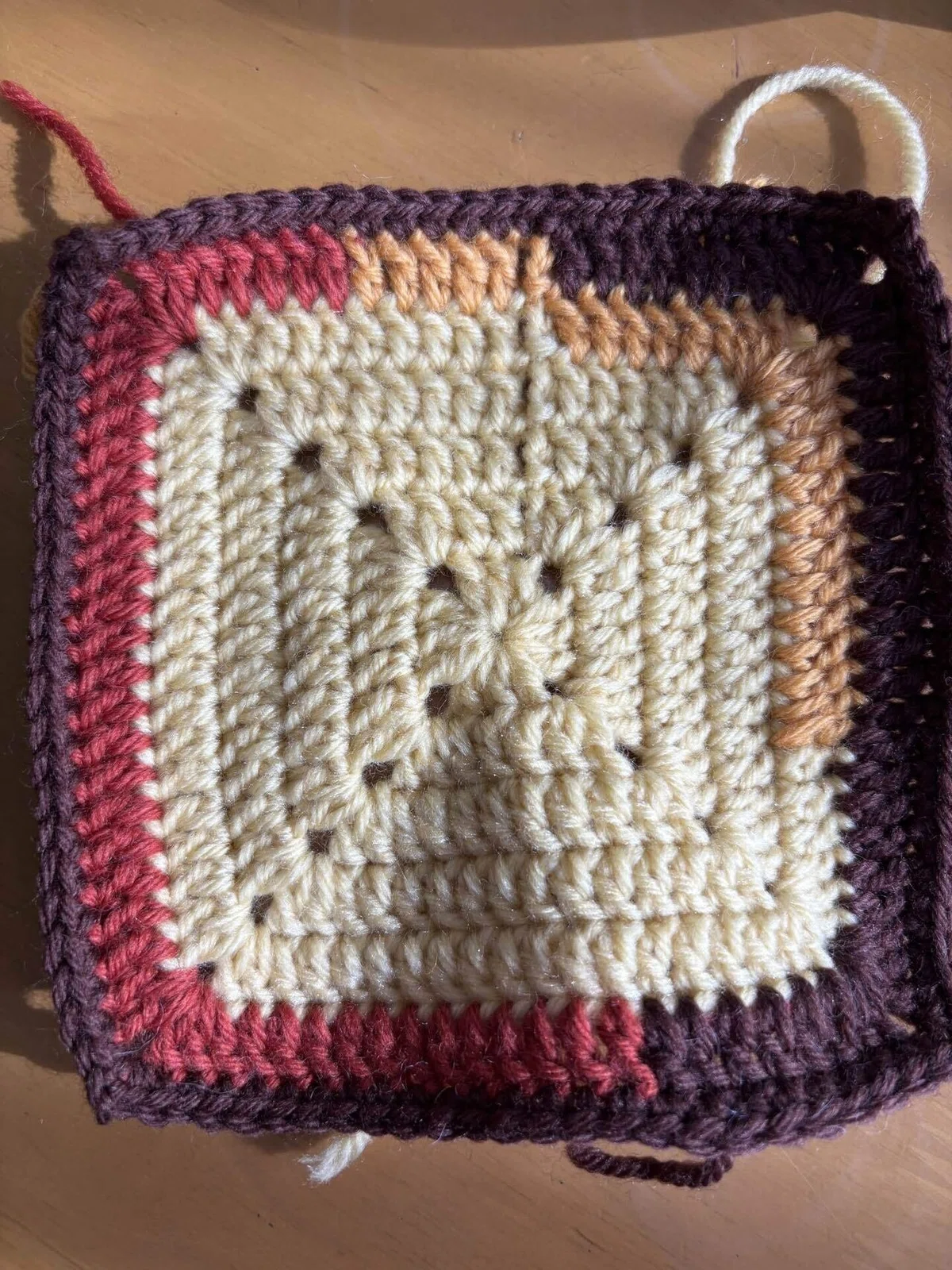 I knitted the Day 1 plain motif [Crochet Advent 2025]｜内観ナビゲーター あっきー