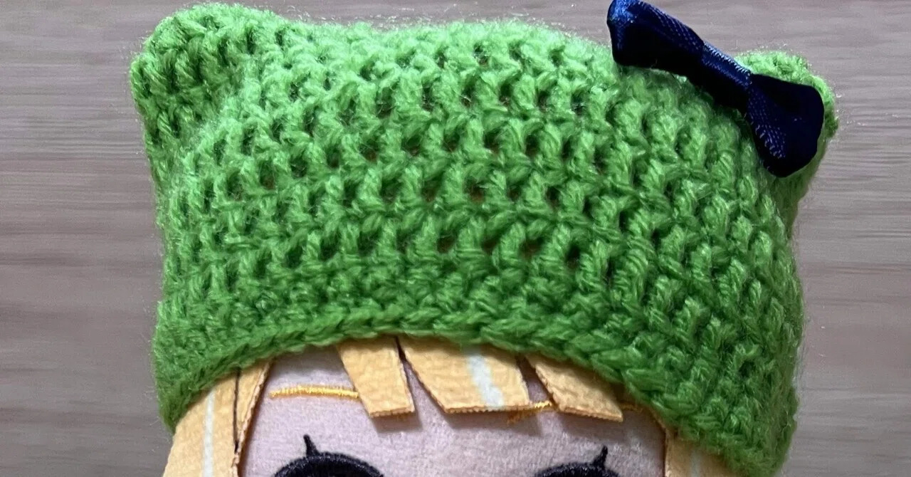 ハンドメイド　編み物　超特急　ぬい服　Jokerマスコット 猫耳帽子　リボン 猫耳帽子 リボン ハンドメイド 編み物 超特急 ぬい服 Jokerマスコット