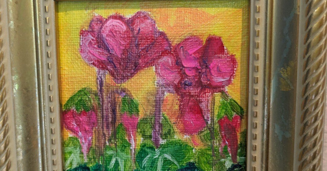 人気があったミニ額油彩｜くりくりちやん