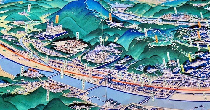 鳥瞰図絵師・吉田初三郎展（福岡市）終了｜益田啓一郎