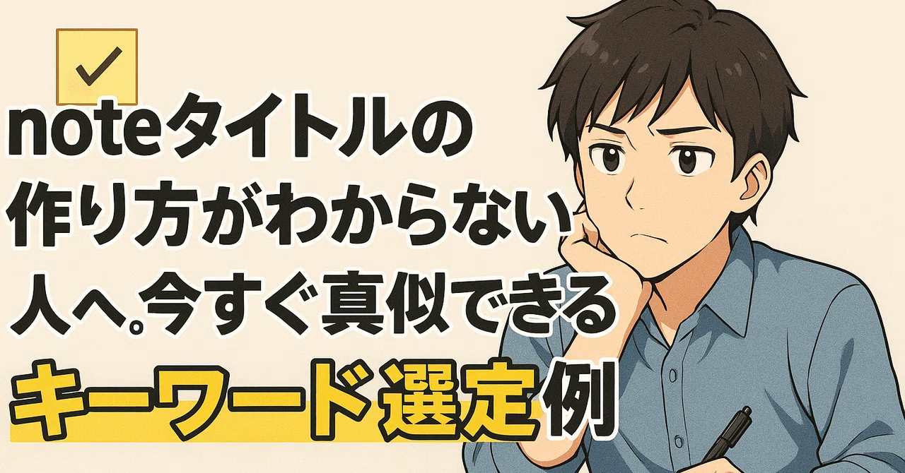 noteタイトルの作り方がわからない人へ。今すぐ真似できるキーワード選定例｜もい【AI×副業ライター】副業でメディア資産構築中