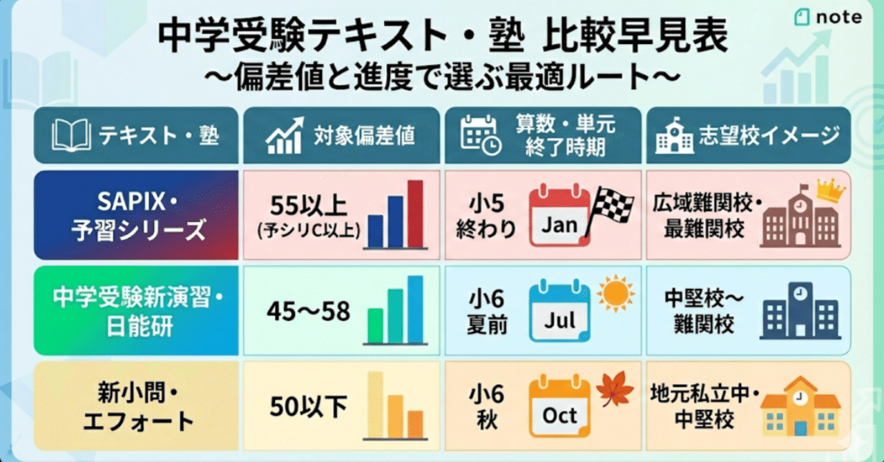 中学受験】「SAPIX・予習シリーズ」が正解とは限らない。偏差値と進度