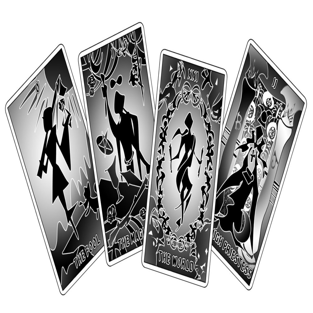 みんフォト】ウェイト＝スミス版モチーフのタロットカード4枚【比率16