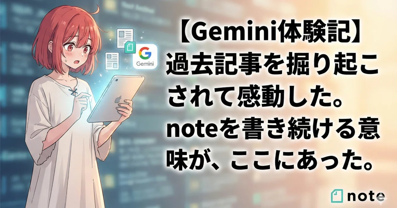 Gemini体験記】 過去記事を掘り起こされて感動した。noteを書き続ける