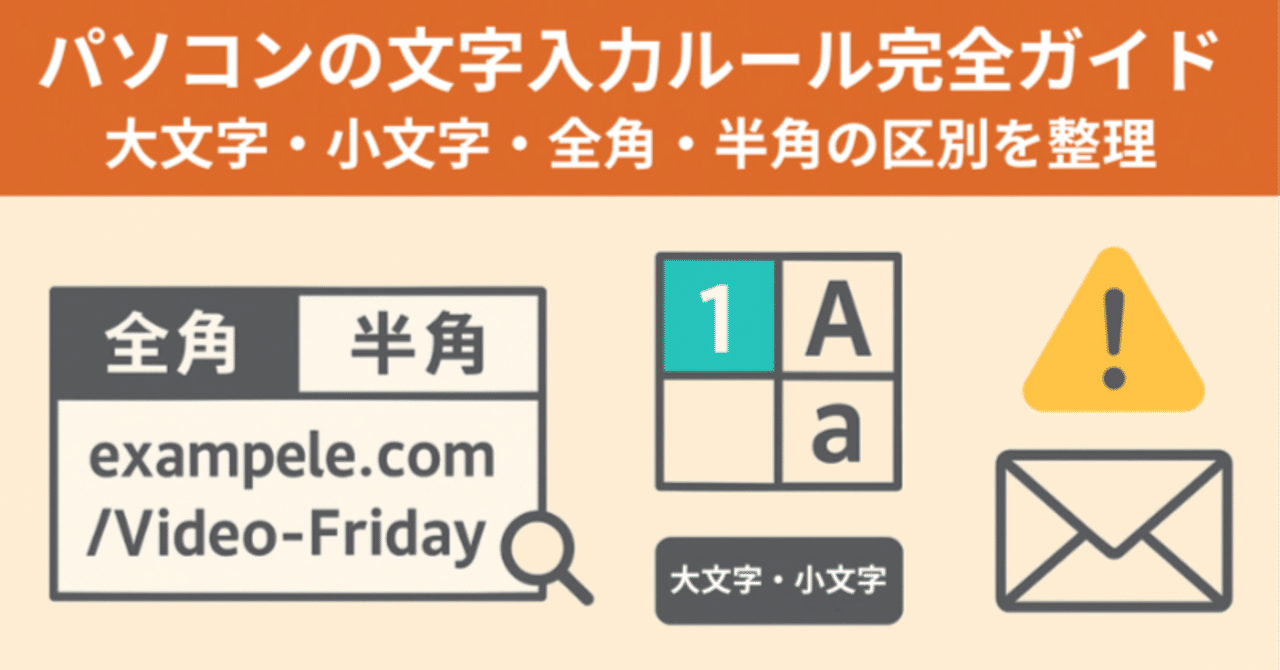保存版】パソコンの文字入力ルール完全ガイド｜大文字・小文字・全角・半角の区別を整理｜あい