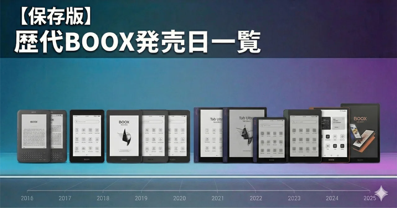 【保存版】歴代BOOX発売日一覧｜初代〜最新モデルまで完全カタログ｜yoshimple フリーランスエンジニア フォロバ100
