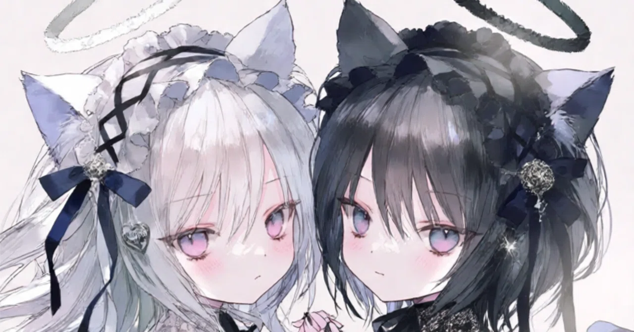 ナスビAI生成🍆：【ロリータ猫耳堕天使】｜ふうり𓂃𓂂🍃🐳｜期末……ﾀﾞﾄ!?