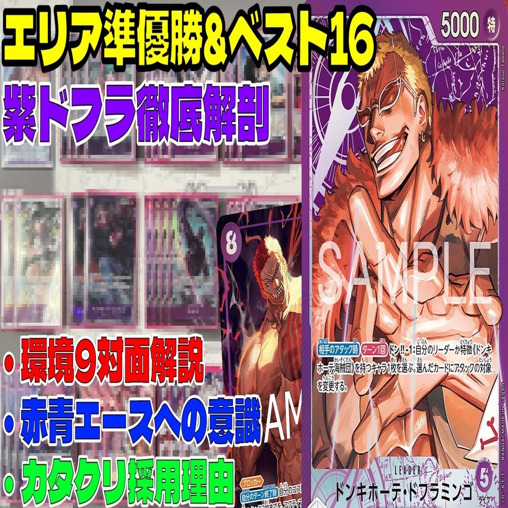 東京エリア準優勝&ベスト16 紫ドフラミンゴ徹底解剖(9対面解説)｜子犬