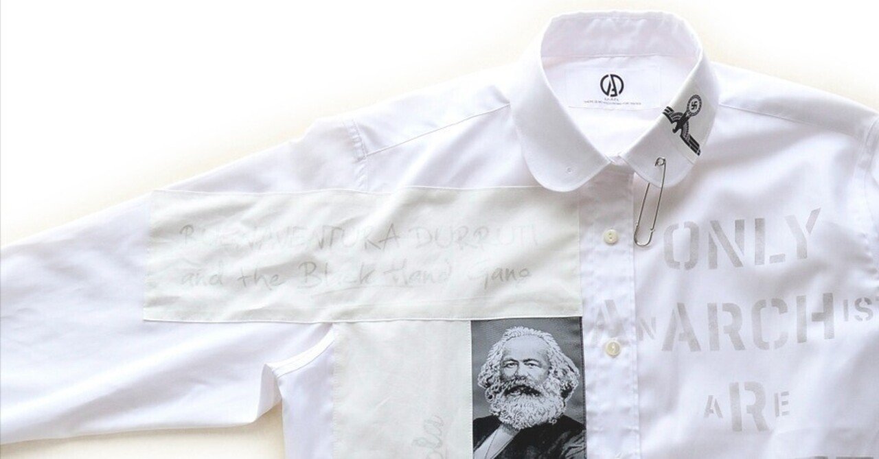 アナーキーシャツ047 -white riot：キルトピンに込めた意味。｜t.n.A.f.t.