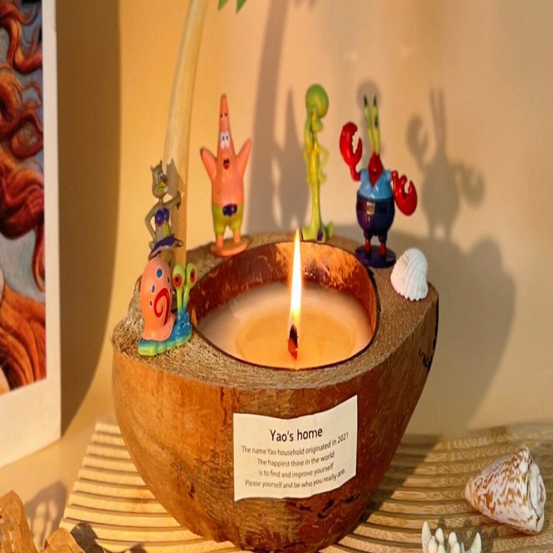 ビキニタウンの夢 アロマキャンドル ココナッツの殻 南国の香り