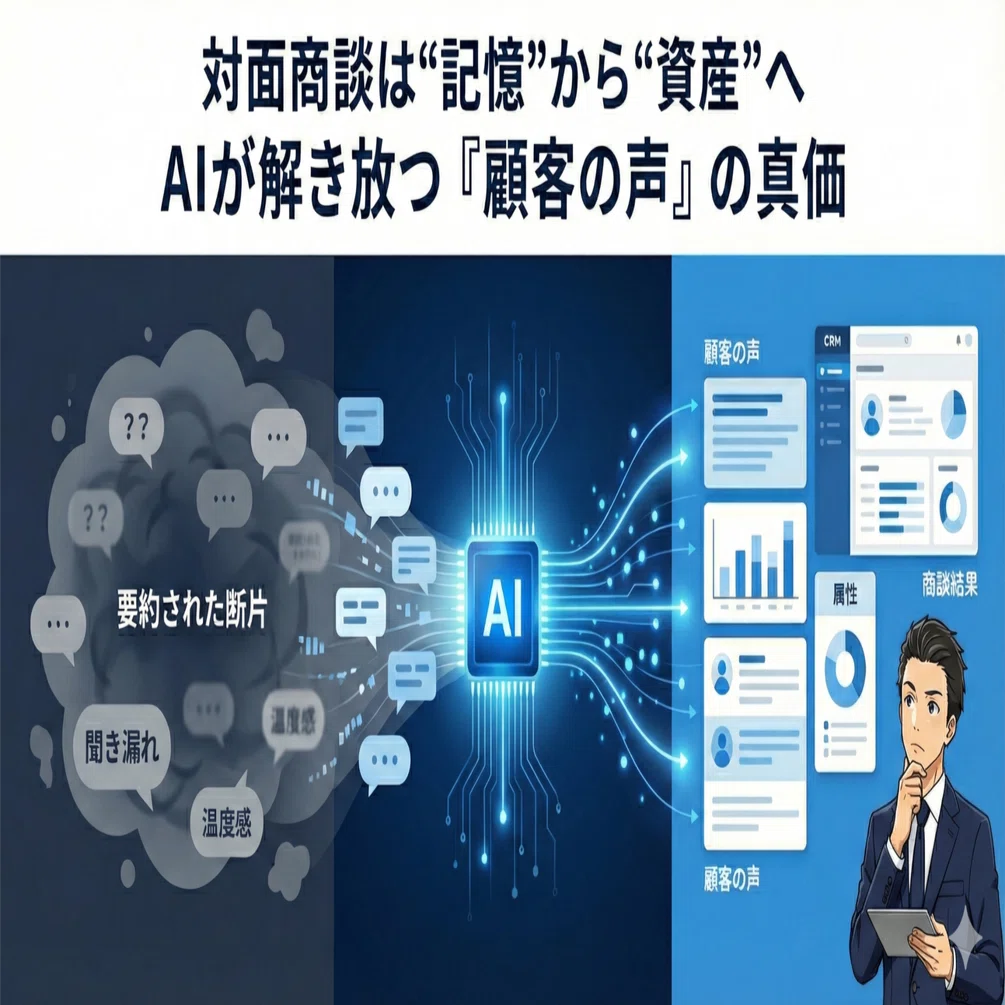 対面商談は“記憶”から“資産”へ｜AIが解き放つ『顧客の声』の真価｜江波