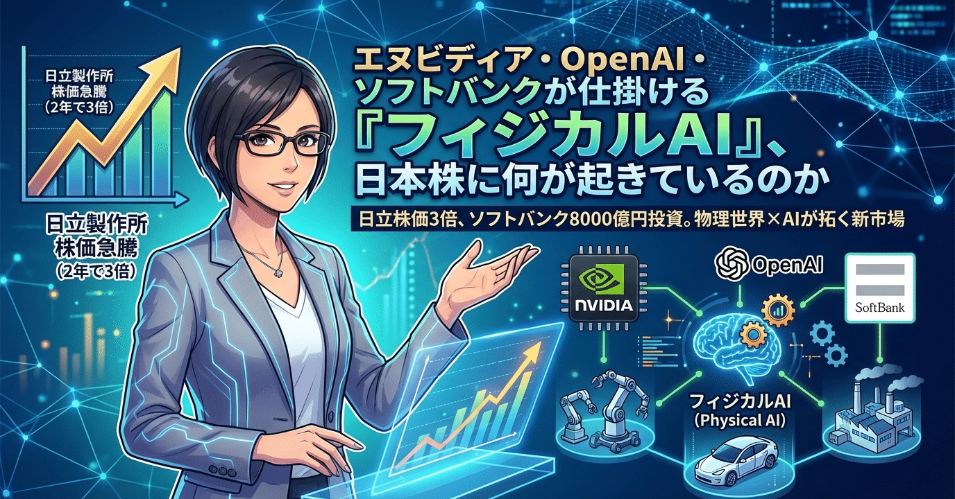 エヌビディア・OpenAI・ソフトバンクが仕掛ける「フィジカルAI」、日本株に何が起きているのか｜結城はるみ🇸🇬日本株・米国株・クリプト×AI