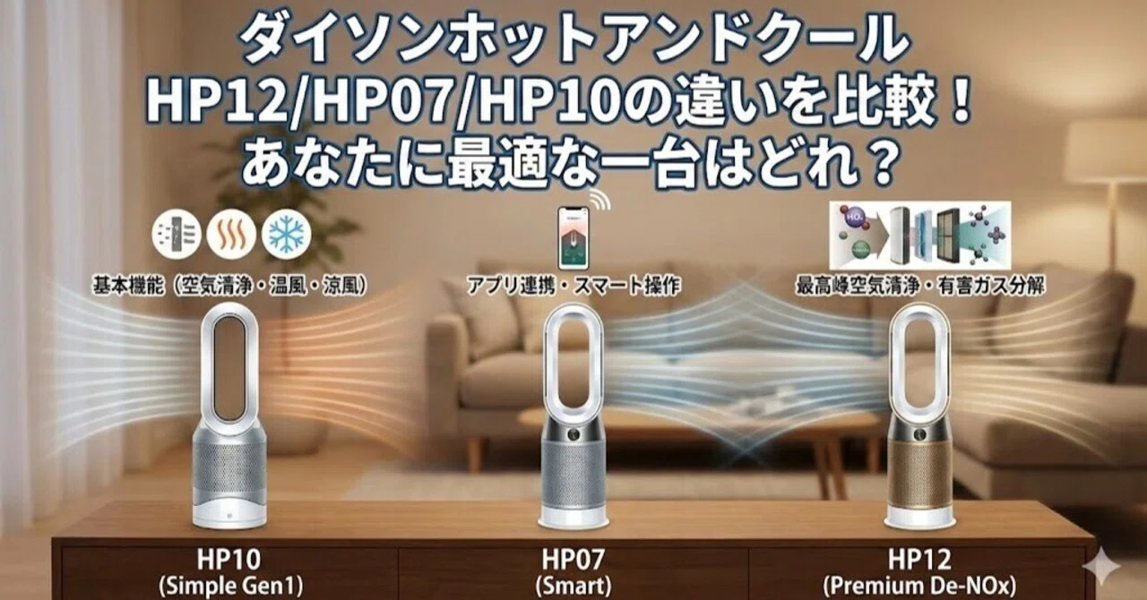 ダイソンホットアンドクール HP12/HP07/HP10の違いを比較！あなたに