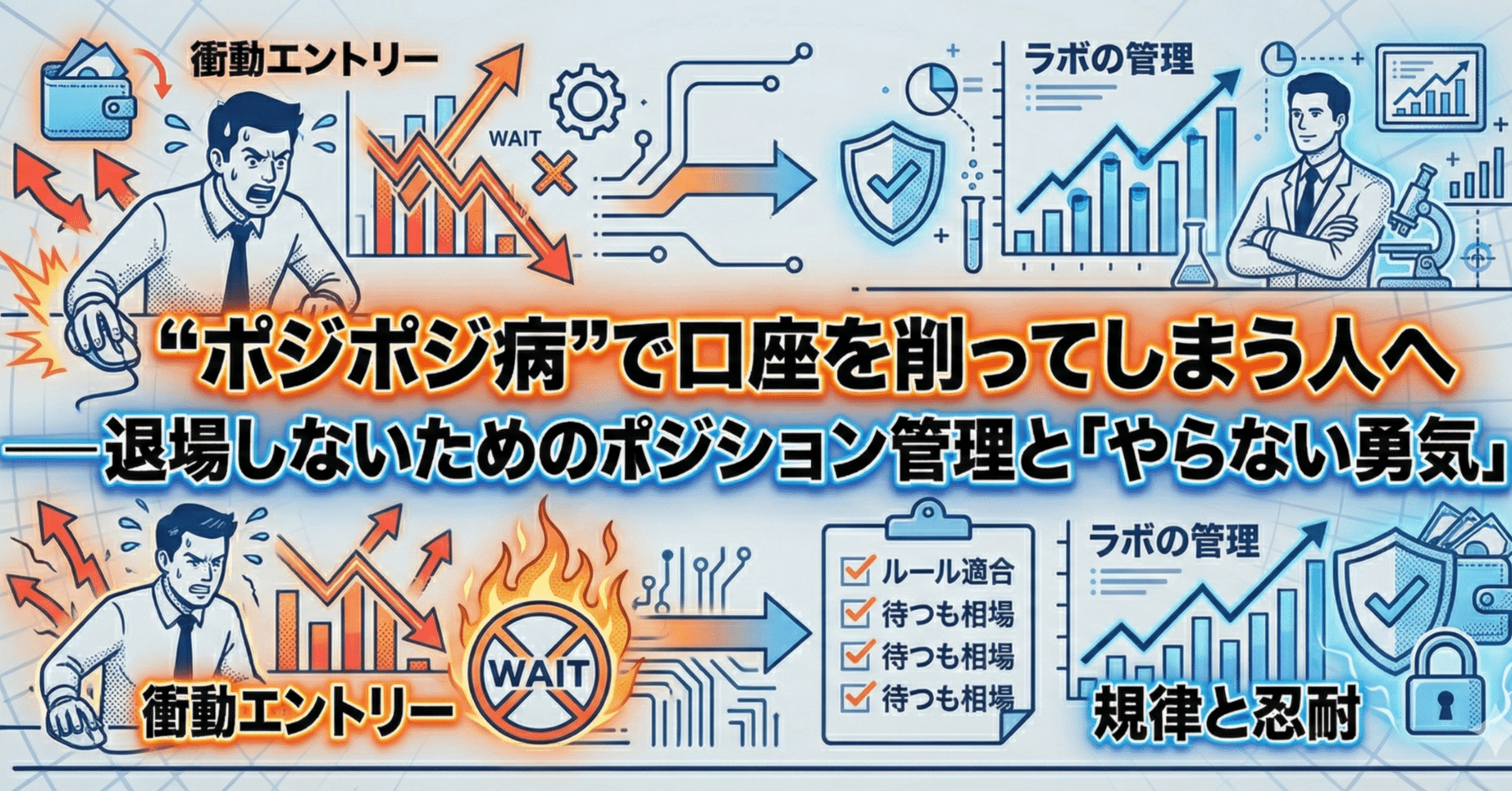 ポジポジ病”で口座を削ってしまう人へ――退場しないためのポジション管理と「やらない勇気」｜退場しないFXラボ