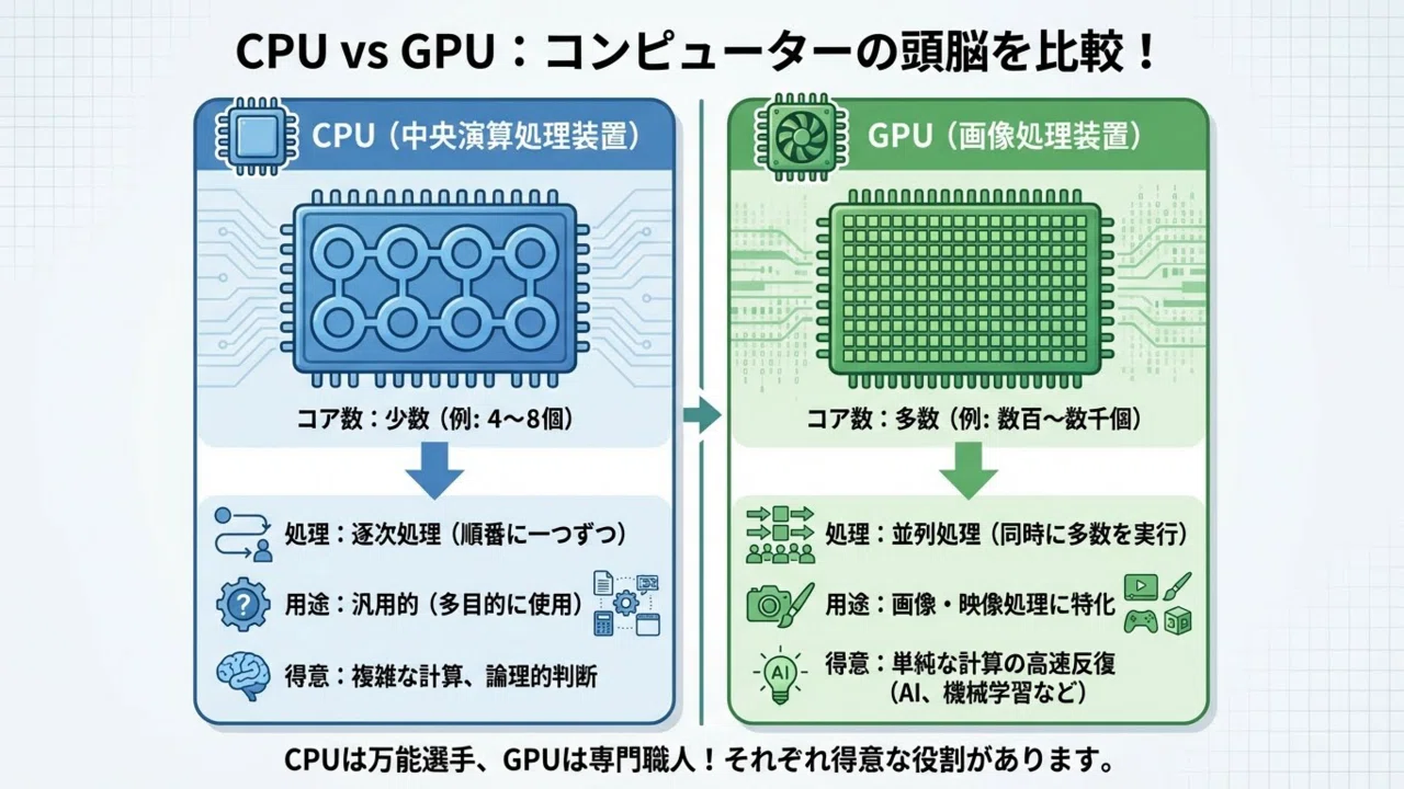 図解】GPUとは？誰でも分かるやさしい仕組み｜ウインナーのAIラボ