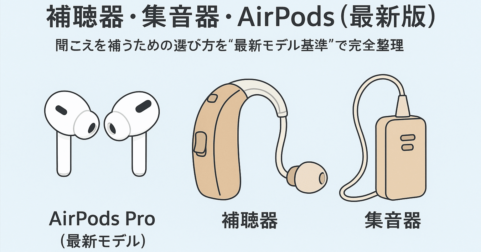 補聴器・集音器・AirPods（最新版）― 聞こえを補うための選び方を“最新