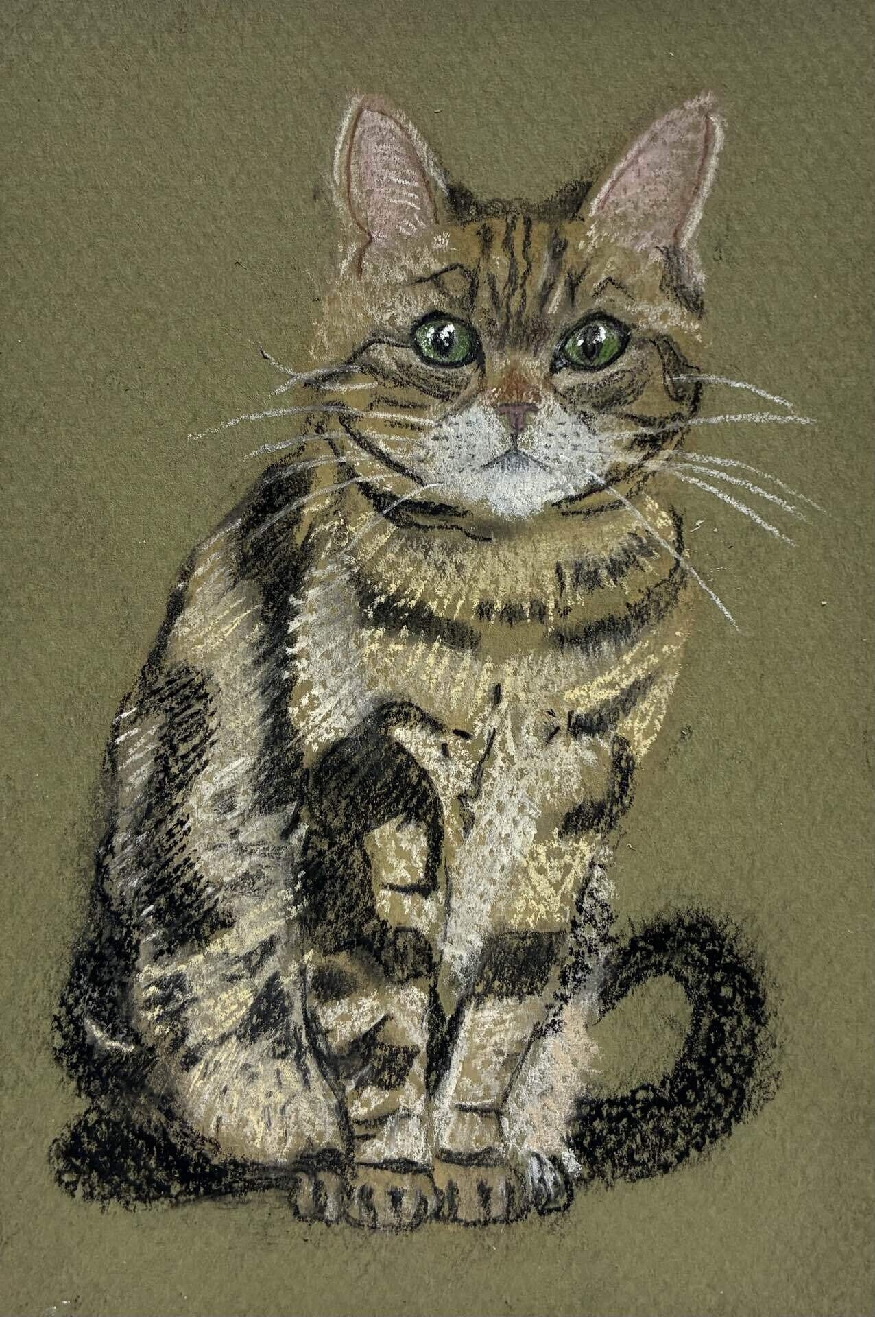 猫のパステル画（8）です。｜まる