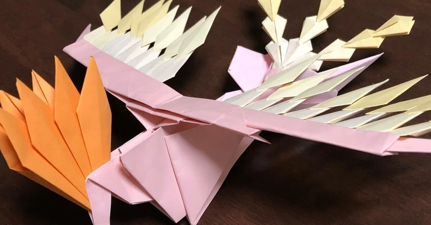 折り紙作品、息子と孫（ペーパーマリオ火ガミさま）｜わくわくオンマ