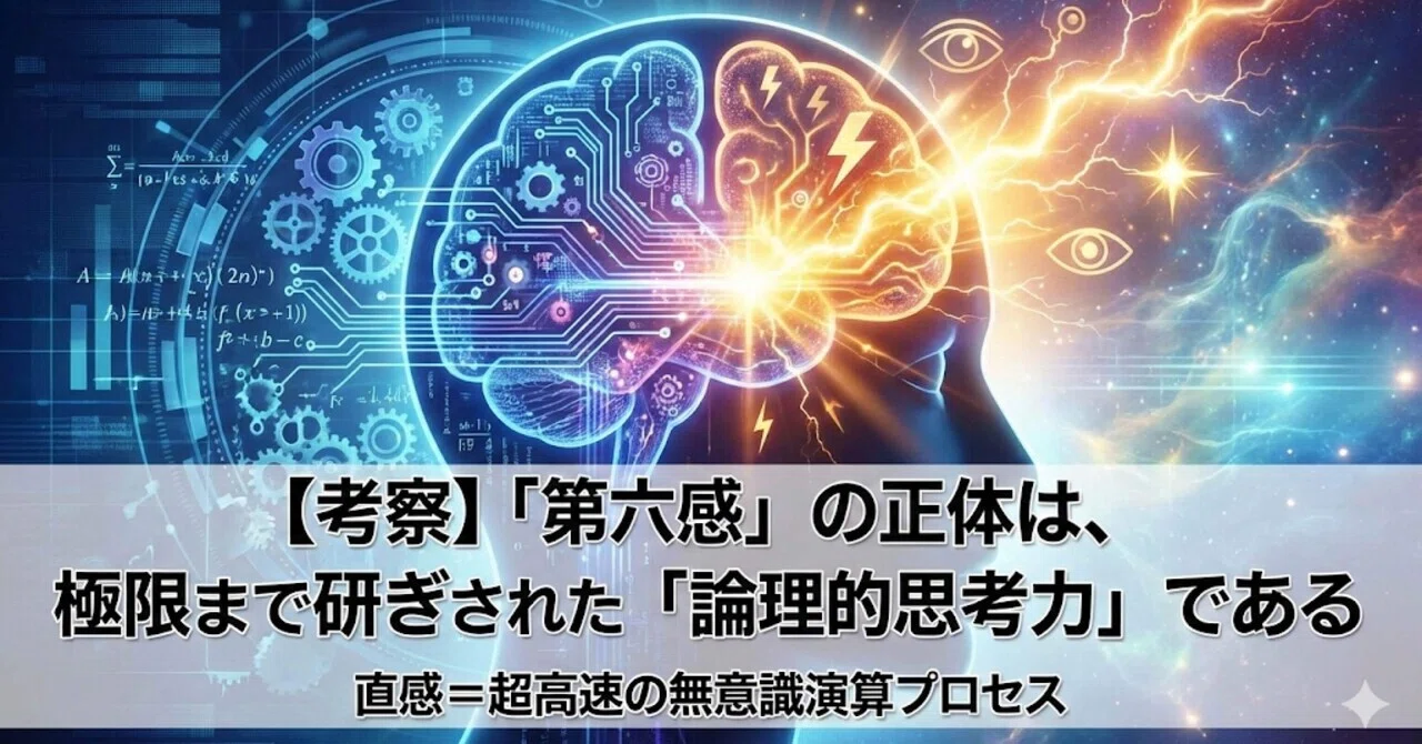 【考察】「第六感」の正体は、極限まで研ぎ澄まされた「論理的思考力」である|あまね