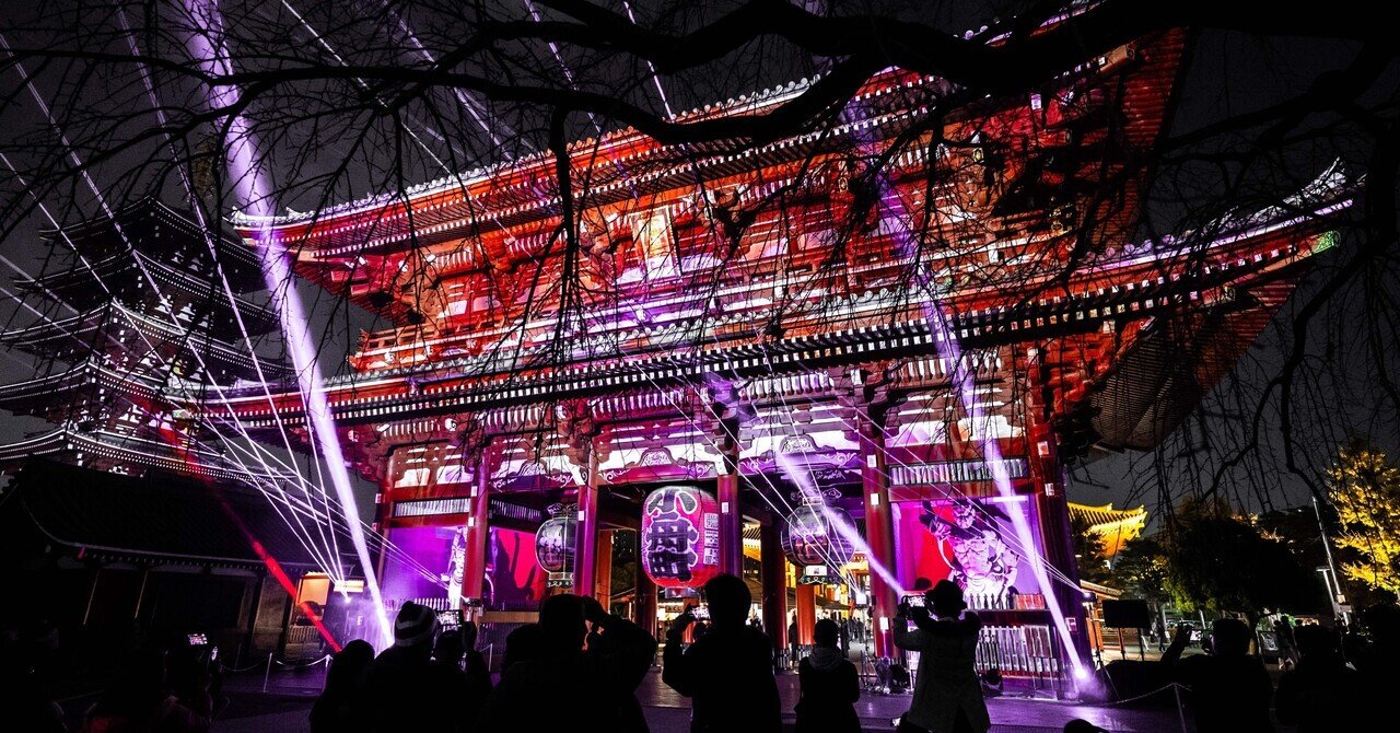 写レポ】浅草寺｜プロジェクションマッピング｜ライトアップ｜写真