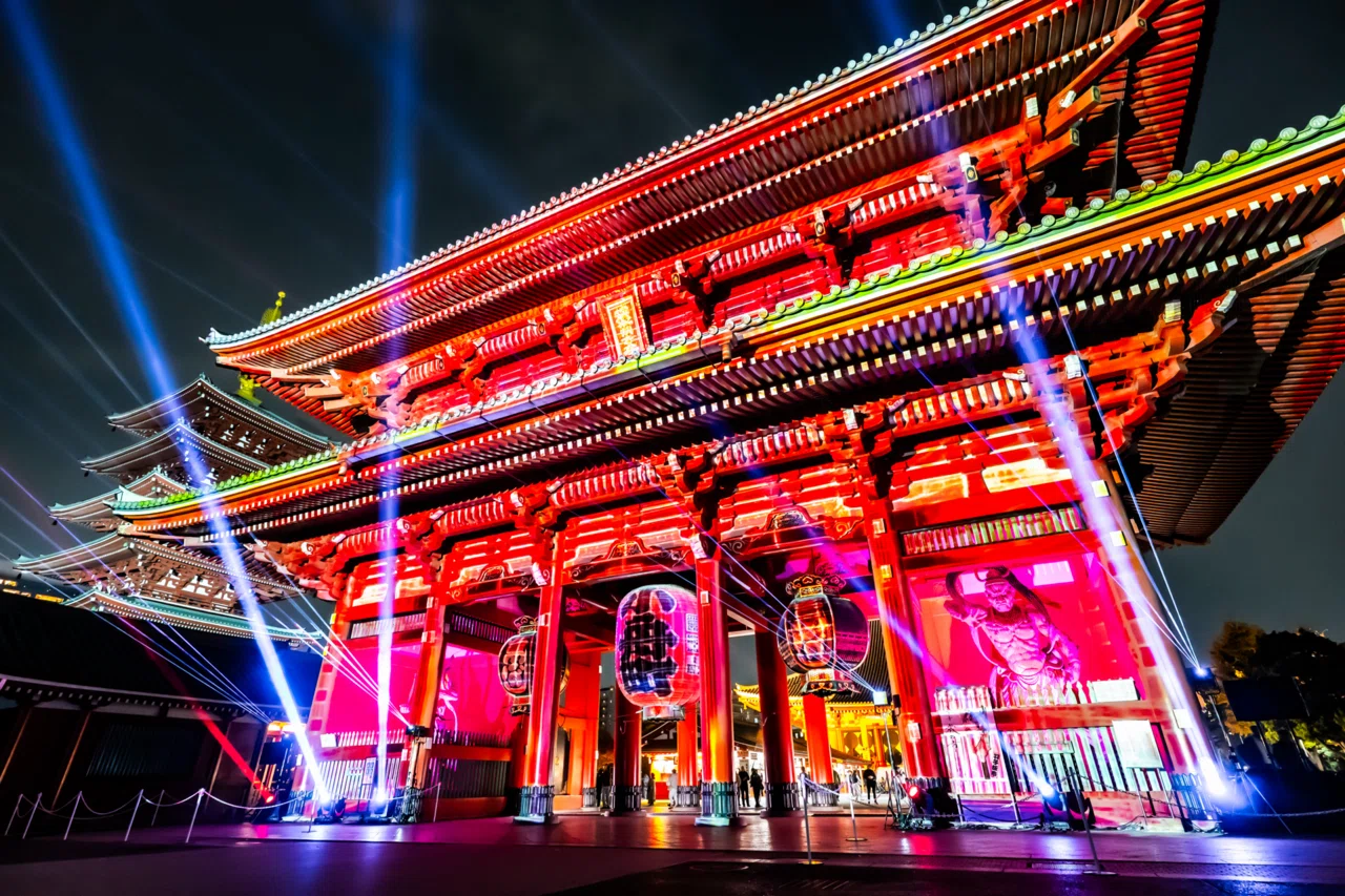 写レポ】浅草寺｜プロジェクションマッピング｜ライトアップ｜写真