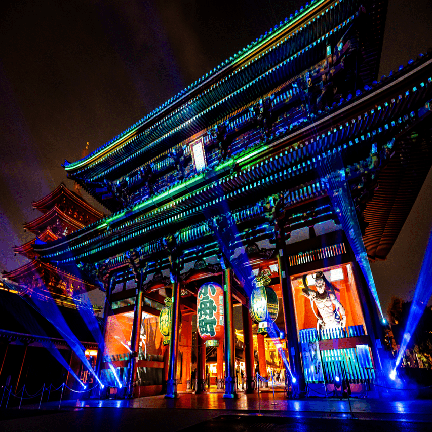 写レポ】浅草寺｜プロジェクションマッピング｜ライトアップ｜写真
