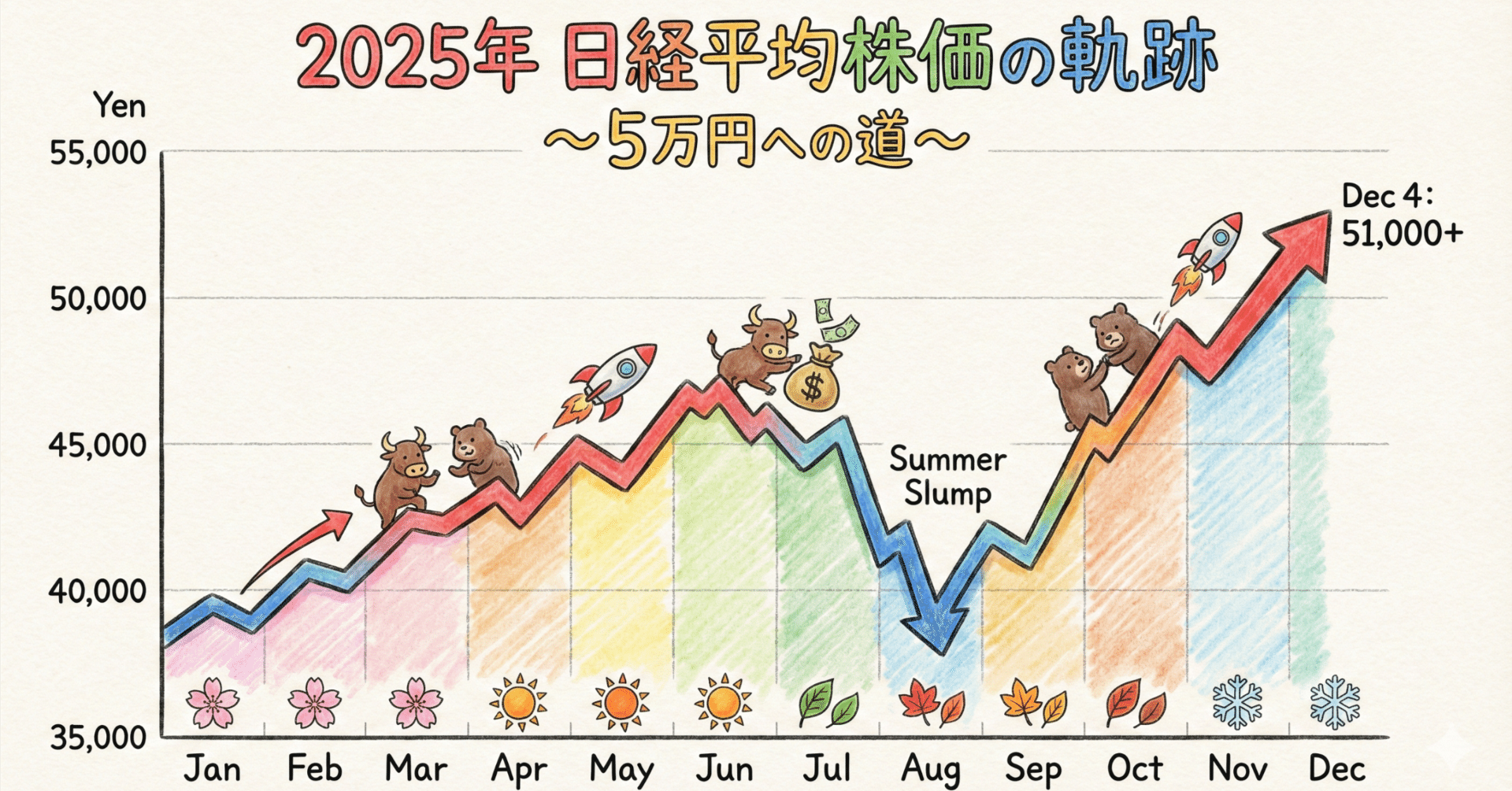 日経平均5万円という令和7年の日常。｜足立謙二@昭和系大衆消費財ライター