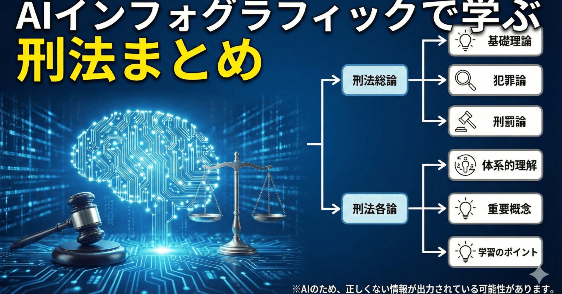 AIインフォグラフィックで学ぶ刑法 (1)「刑法の基礎理論」｜明読斎