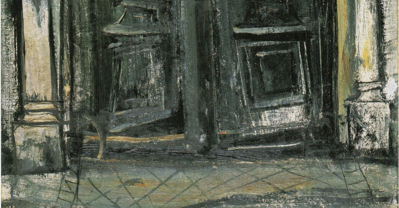 【希少！】絵画　「 三世護身乃柵 」 断罪の冬や扉の影重く｜IZU