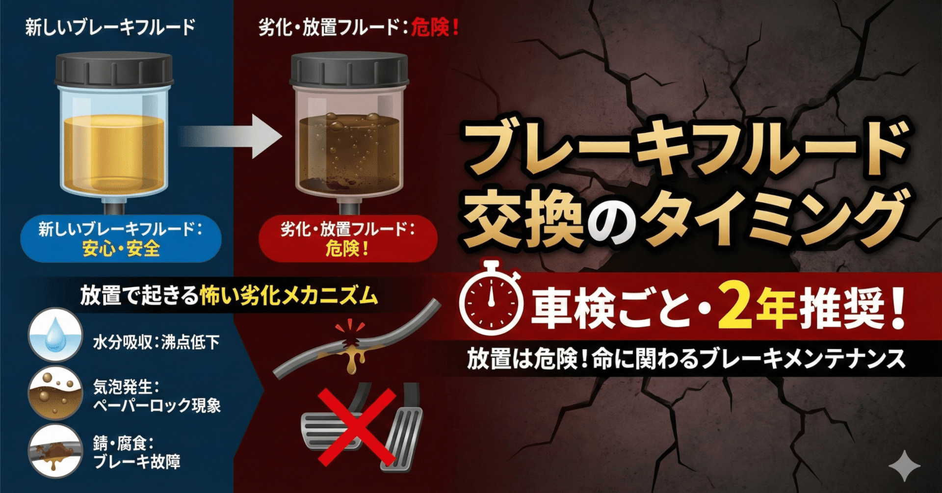 ブレーキフルード交換のタイミング～放置で起きる怖い劣化メカニズム～｜自動車整備士たける