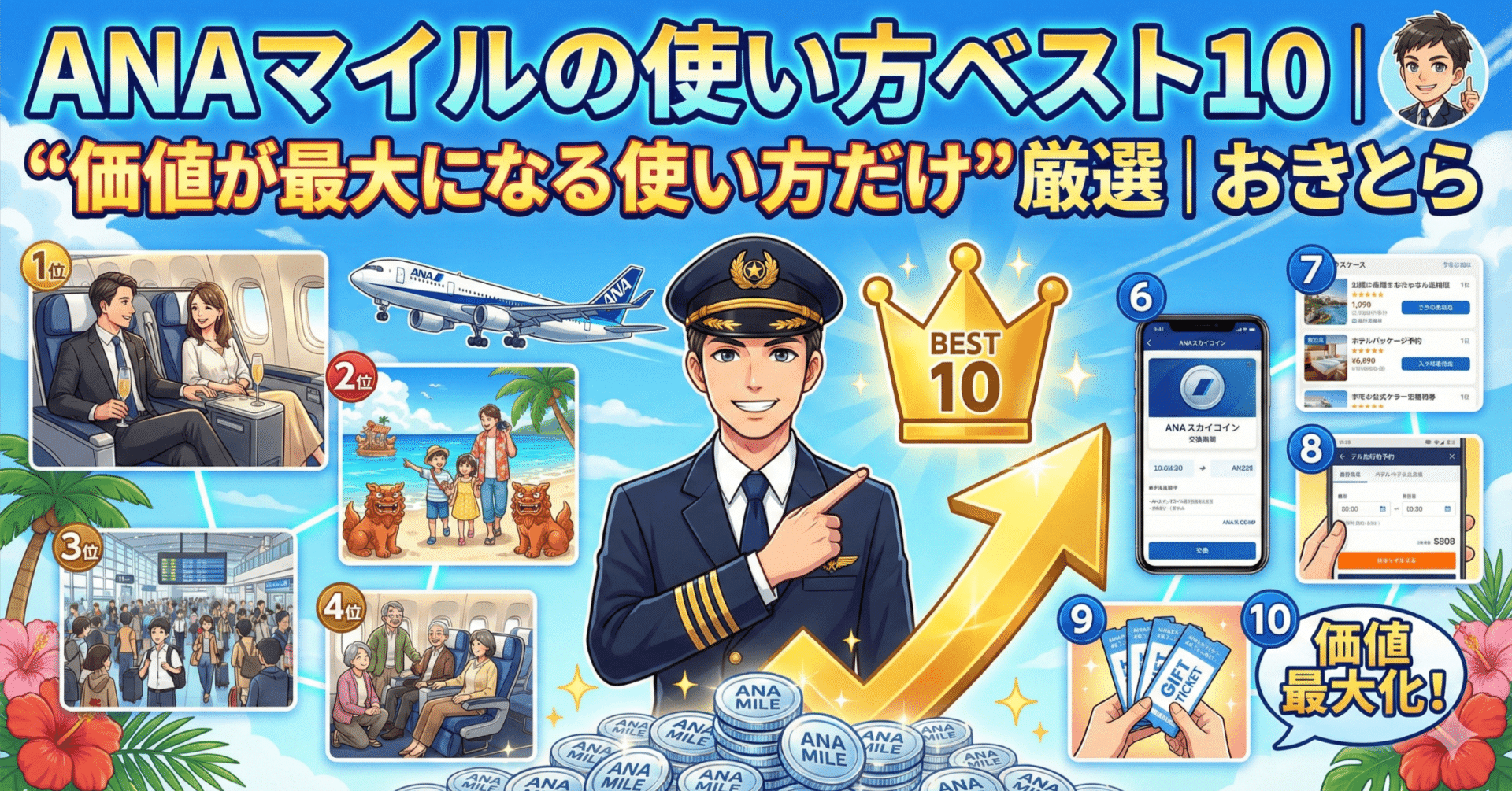 ANAマイルの使い方ベスト10｜“価値が最大になる使い方だけ”厳選｜おきとら｜おきとら
