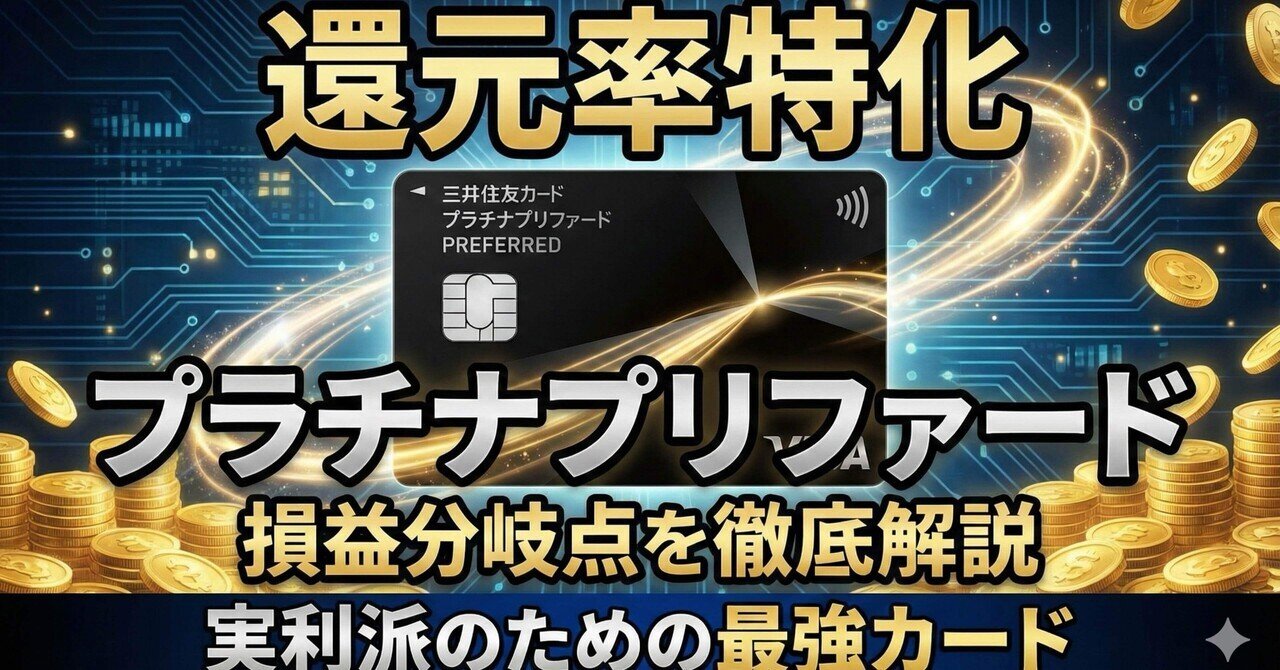 還元率特化】三井住友カード プラチナプリファードは損？メリット・デメリットと損益分岐点を徹底解説｜たなやん｜Vポイントびより【FP解説】
