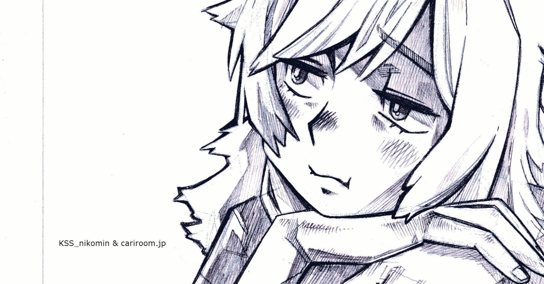 イラスト練習#6シャーペン作画行程「迷いながら前進する」｜『もう一度