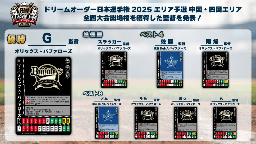 ドリームオーダー】エリア予選入賞デッキ一覧【閲覧用】｜佐藤栞似