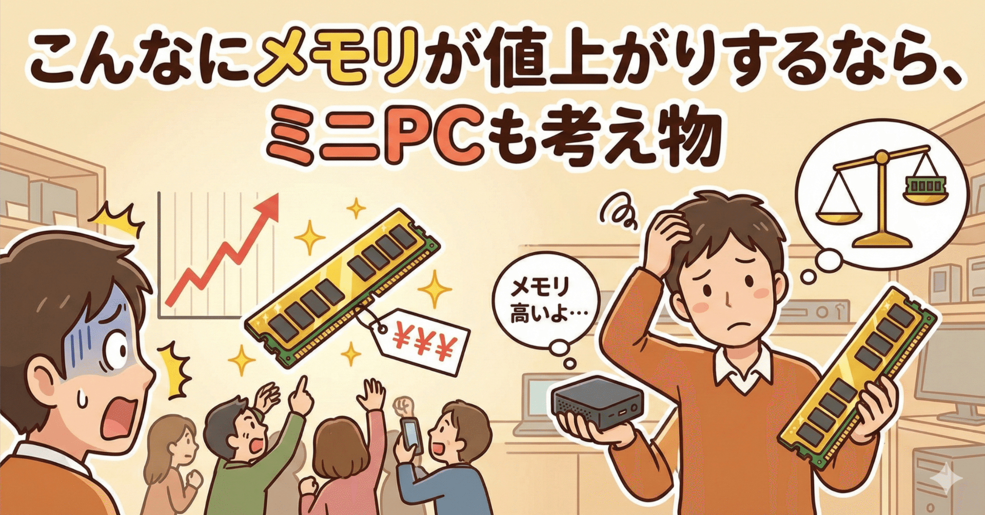 こんなにメモリが値上がりするなら、ミニPCも考え物｜東リ屋
