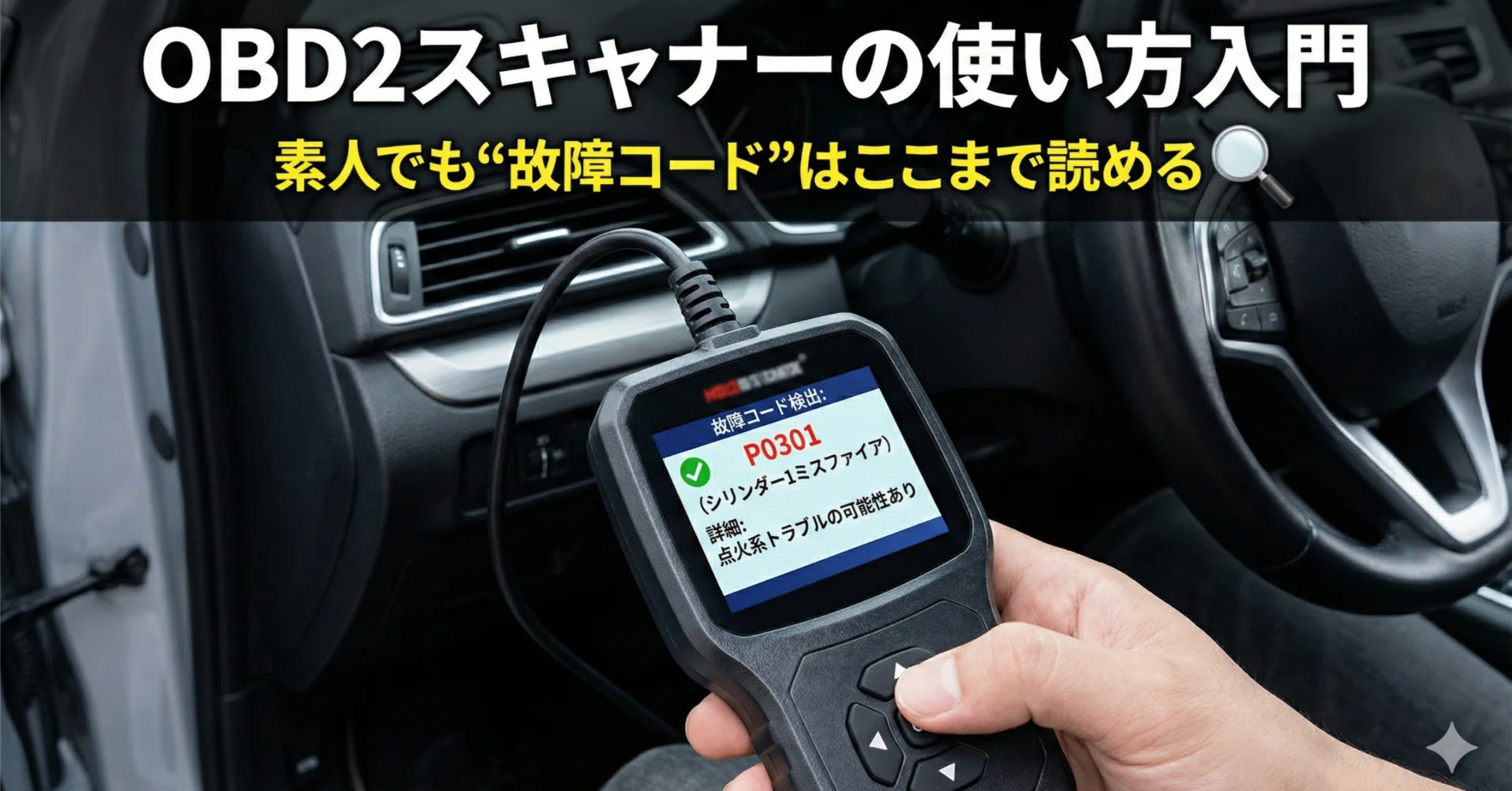確認画面 OBD2スキャナーの使い方入門～素人でも故障コードはここまで読める
